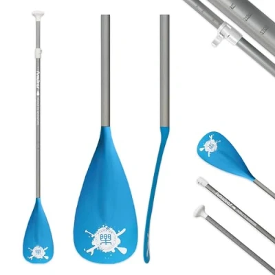 Immagine di FunWater Pagaia SUP 3 pezzi regolabile Stand Up paddle Board Tavola da leggera e galleggiante Durevole riponibile, lame in nylon rinforzate, colpo efficiente
