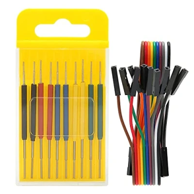 Immagine di 10pcs Micro IC Hook Clip MD Chip Test Pin Silicone Jumper Wires Kit Cavi di per Oscilloscopio Logic Analyzer (5 Colori)