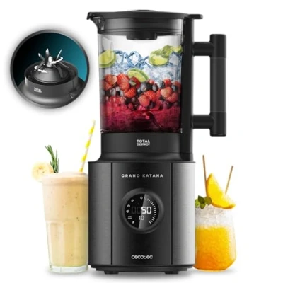 Immagine di Cecotec Frullatore da Tavolo Elettrico Grand Katana 2700MAX Total Destroy Screen B. Potenza Massima 2700W, Display Digitale, Lama a 8 Lame con Rivestimento in Titanio, Caraffa Vetro fuso 1,8L