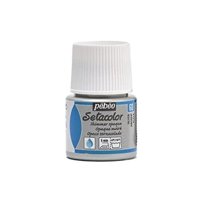 Immagine di Pebeo Colore per Stoffa Setacolor Opaco, flacone da 45 ml, Colore: Argento Brillante