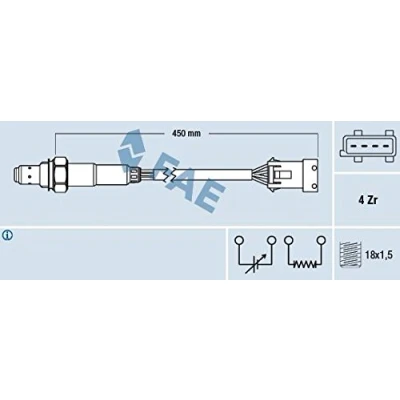 Immagine di FAE 77433 Sonda lambda riscaldato Blu PEUGEOT: 207 Hatchback, 208 I 3008 I, MINI: Clubman, Countryman, CITROËN: C3 II