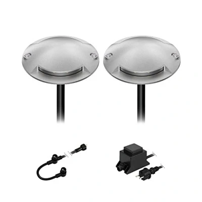 Immagine di ledscom.de Lampada da terra a LED Bunda, 2 luci, per esterni, passabile, bianco freddo, set di