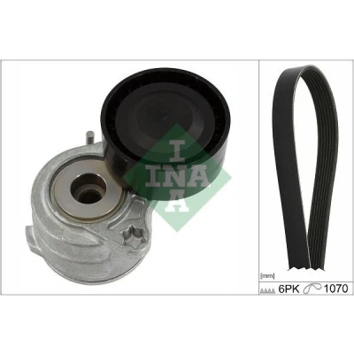 Immagine di INA 529 0420 10 Kit cinghie Poly V Controllare corsa libera generatore ed ev. sostituire CITROËN: C3 II, DS3 Hatchback, C4 II Cactus