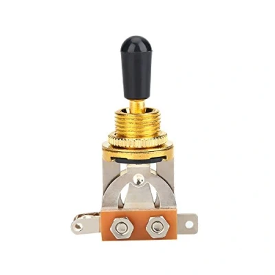 Immagine di Interruttore a Levetta per chitarra 3 vie, Selettore Pickup in Metallo con Manopola Ottone Elettrica LP
