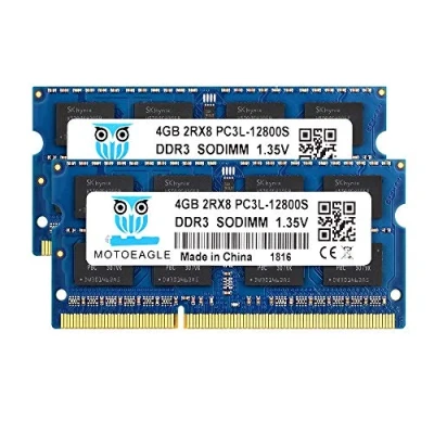 Immagine di DDR3L 1600MHz SODIMM 4GB PC3L 12800S 8GB Kit (2x4GB) Unbuffered Non ECC 1.35V CL11 2Rx8 204 Pin PC3 12800 Memoria Laptop