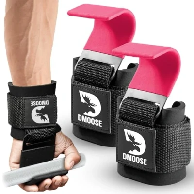 Immagine di DMoose supporto per allenamento della forza (coppia) Gancio con il fitness uomini e donne, in neoprene spesso 8 mm, spessore di sollevamento spalle