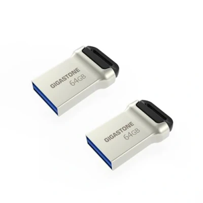 Immagine di Gigastone 64 GB Chiavetta USB 3.1, Z90 Serie, Set da 2, Velocità e prestazioni affidabili, Ideali per PC Computer Mac, Compatibile con interfaccia 2.0/3.0, Impermeabile in metallo, Mini robusto
