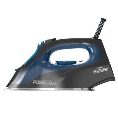 Immagine di Black+Decker Ferro da Stiro BXIR2605E 2600W 170g/min Colpo di Vapore Continuo 40g/min Piastra in Acciaio Inox Sistema Anticalcare e Autopulente Eliminazione Virus Batteri