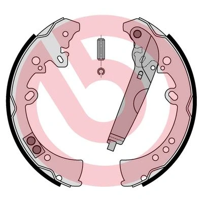 Immagine di BREMBO S 83 570 Ganasce freno 295 62 con leva a mano TOYOTA: Hilux 3 Pick up, VIII MAHINDRA: Goa / Scorpio SUV