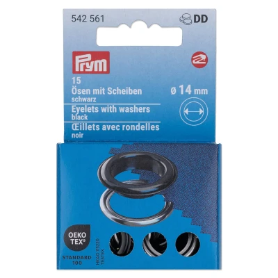 Immagine di Prym 542561 Occhielli con rondelle, Black, OneSize