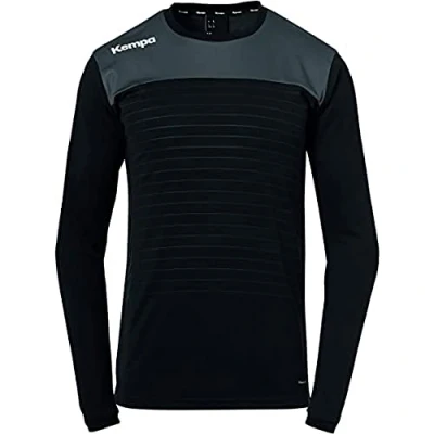 Immagine di Kempa Emotion 2.0 Maglietta a Maniche Lunghe, Maglia Unisex Bambini e Ragazzi, Nero/Antracite, 152
