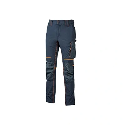 Immagine di Pantalone U Power Performance, Modello Atom, Slim Fit Elasticizzato, con Multi_tasche Frontali e Laterali, Tessuto Traspirante, Elastico in Vita, Cerniera di Chiusura (DEEP BLUE_XL)