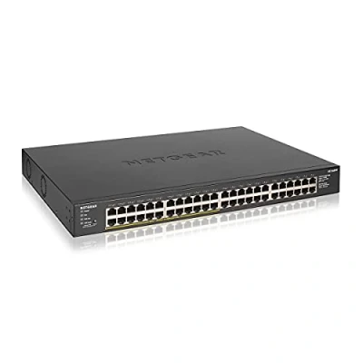 Immagine di NETGEAR Switch PoE 48 porte Unmanaged GS348PP, Ethernet Gigabit con 24 PoE+ a 380 W, montaggio desktop o su rack