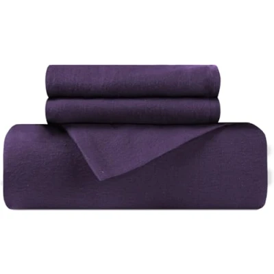 Immagine di Superior Set Copripiumino in Flanella di Cotone, per Letto Singolo, Tinta Unita, Viola, Piazza, 33x12.7x25.4 cm
