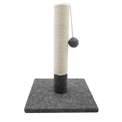 Immagine di Tyrol Tiragraffi per Gatti 42 cm Giochi in casa, graffiatoio Iuta e Tessuto Resistente con Pompon di Design Che Si Sposa Bene l&#039;arredamento