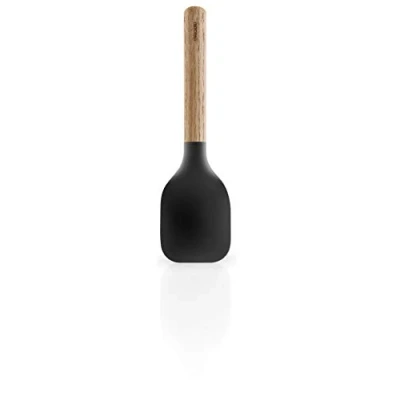 Immagine di Eva Solo Utensile da cucina nordico Agitatore combinato e raschietto per pasta Comoda maniglia in rovere Design funzionalità danesi Nero