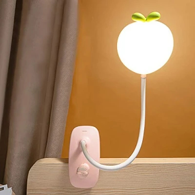 Immagine di HKLY Lampada Con Pinza Ricaricabile USB, Lettura Flessibile 3 Colori E 5 Luminosità Toccare Dimmerabile Da Tavolo LED Comodino Luce Notturna Portatile Per Libro Ufficio Letto,Rosa
