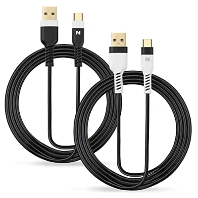 Immagine di NITHO Cavo di Ricarica Type C, [2Pezzi, 4M] USB C Rapida per il Controller PS5, Xbox Series X/S e Dispositivi con Interfaccia Tipo Tablet, Laptop, Telefono Bianca