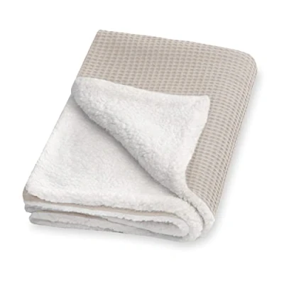 Immagine di Julius Zöllner Coperta invernale in pique a nido d&#039;ape e morbido tessuto Teddy, dimensioni: 70 x 100 cm, Made Germany, 100% cotone, Oeko Tex ® Standard Seashell