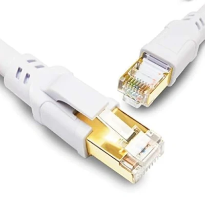 Immagine di Yauhody Cavo Ethernet 8 Metri Cat di Rete Alta Velocità Internet Lan RJ45 Patch Cat8 Schermato Cable (Bianco)