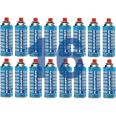 Immagine di 16 PEZZI Bombola Bomboletta cartuccia a gas da 390 ml (227 gr) Kemper 577 ideale per stufette e fornelli portatili tipo bistro