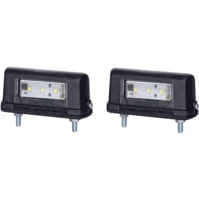 Immagine di 2 luci per targa a LED, 12 V, 24 con marchio di omologazione E, targa, posteriori, coppia, camion, auto