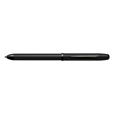 Immagine di Cross Tech3+ Penna multifunzione con incisione, finitura placcata oro PVD nero spazzolato.