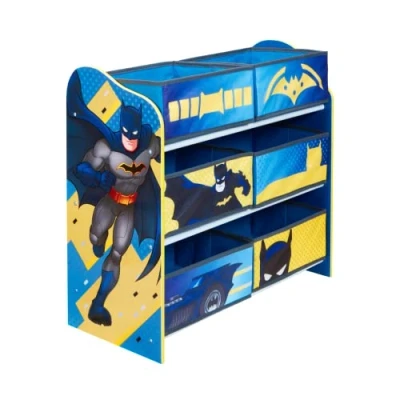 Immagine di Batman Mobile con contenitori per la cameretta a 6 Scomparti, Legno ingegnerizzato, Blu, 60cm (H) x 63.5cm (W) 30cm (D)