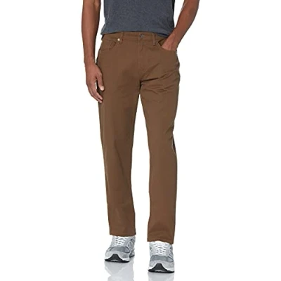 Immagine di Amazon Essentials Pantaloni in Twill Elasticizzati con 5 Tasche e vestibilità Sportiva (Disponibile nelle Taglie Big &amp; Tall) Uomo, Marrone, 40W / 28L
