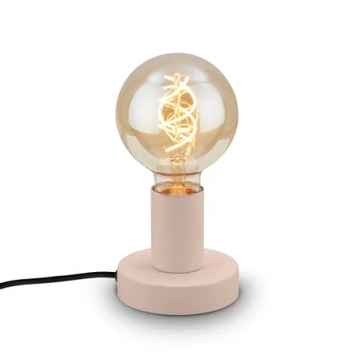 Immagine di Briloner lampada da tavolo con interruttore a cavo, look retrò, attacco E27, comodino, scrivania, lettura, comodino camera letto, 10 x 9 cm, beige