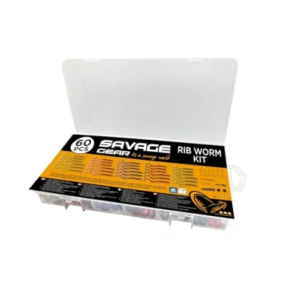 Immagine di Savage Gear Rib Worm Kit One Size Mix Colors (60 pezzi) esche artificiali