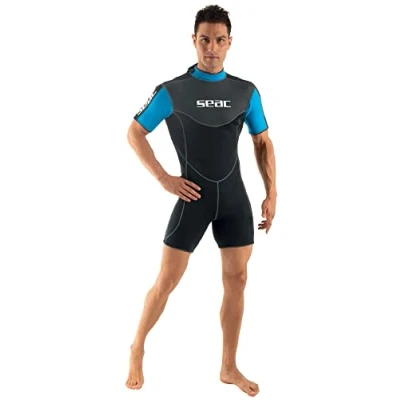 Immagine di SEAC Sense Short Muta Corta per Snorkeling e Subacquea, Neoprene 2,5 mm Uomo Nero L