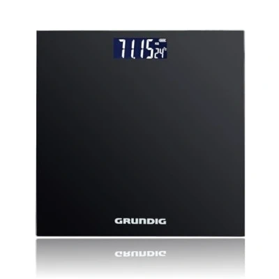 Immagine di Grundig Bilancia Pesapersone Digital Pesa Persone fino a 180 kg per misure di peso corporeo in kg/libbre Precisione 500 gr con Display Digitale Nero Vetro