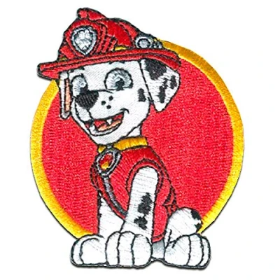 Immagine di Toppe termoadesive Squadra dei Cuccioli &#039;Marshall 2&#039; rosso 7,5x6cm Patch Toppa ricamate Applicazioni Ricamata da cucire adesive