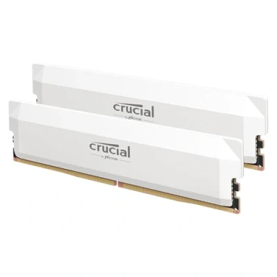 Immagine di Crucial Pro RAM DDR5 64GB Kit (2x32GB) 6400MHz CL40, Memoria Overclocking Gaming, Intel XMP 3.0 / AMD EXPO, PC 64GB, Bianco CP2K32G64C40U5W