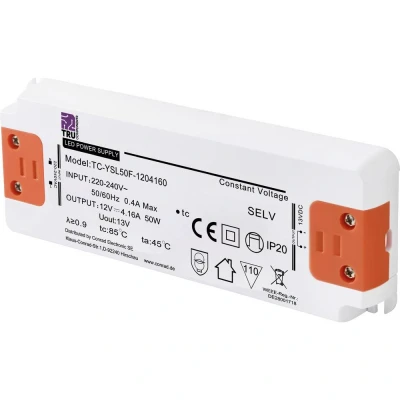 Immagine di TRU COMPONENTS TC YSL50F 1204160 Trasformatore per LED Tensione costante 50 W 4.16 A 12 V/DC adatto mobili, Sovratensione, Montaggio su superfici