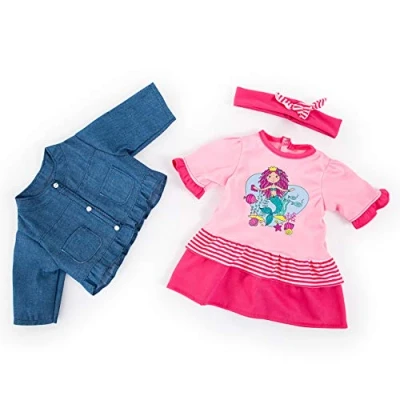 Immagine di Bayer Design bambole di 33 38cm, giacca e fascia per capelli, vestito, set con sirena, Colore rosa, blu, 83882AA