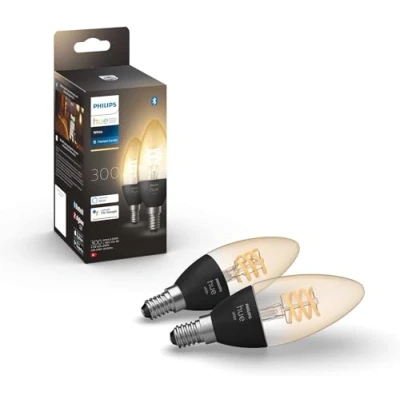 Immagine di Philips Lighting Hue Kit 2 lampadine LED 871951430221100 ERP: G (A G) White E14 Kerze Doppelpack Filament 2x300lm 9 W Bianco caldo