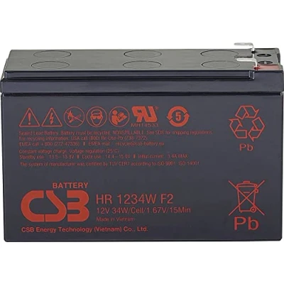 Immagine di CSB Battery HR 1234W high rate HR1234WF2 Batteria al Piombo 12 V 8.4 Ah AGM (L x A P) 151 99 65 mm Spina piatta 6,35 Esente da manutenzione,