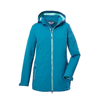 Immagine di killtec Donne Giacca softshell/giacca outdoor con cappuccio staccabile cerniera KOW 8 WMN SFTSHLL JCKT, dark aquaverde, 44, 39685 000