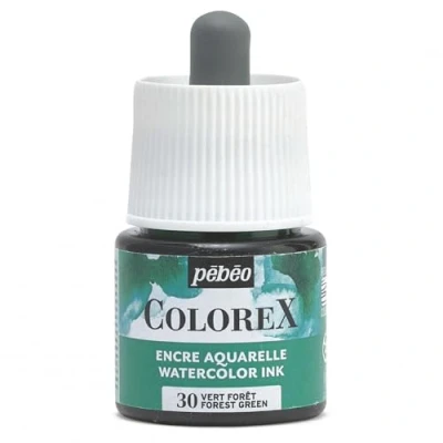 Immagine di Pébéo Inchiostro Colorex 45 ML Verde foresta Acquerello Rendering Velouté da disegno multiuso Tutti i supporti