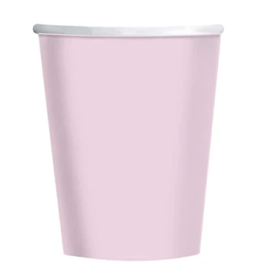 Immagine di amscan 9915403 201 66 Bicchieri di carta riciclabili ecologici per feste, confezione da 8, colore: rosa chiaro