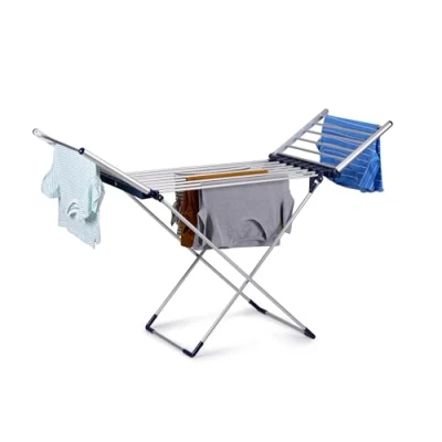 Immagine di Dirt Devil DD6003 Stendibiancheria Elettrico Scaldasalviette Asciugatrice da Terra 230 W Stendino Panni Lunghezza di Asciugatura 12 m Orizzontale IPX1 Alluminio