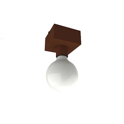 Immagine di L+ Plafoniera led soffitto, in metallo, forma cubo, lunghezza 10cm, colore corten, Made Italy