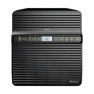 Immagine di Synology DS423 Stazione di disco NAS a 4 bay (Realtek RTD1619B core 1.7 GHz 2 GB DDR4 Ram porte RJ 45 1GbE) da 16 TB con dischi WD Red Plus HDD (WD40EFPX 68C6CN0)
