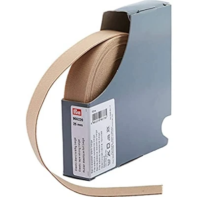 Immagine di Prym 955220 Nastro Elastico Resistente, 25 mm, Beige, 72% PES 28%