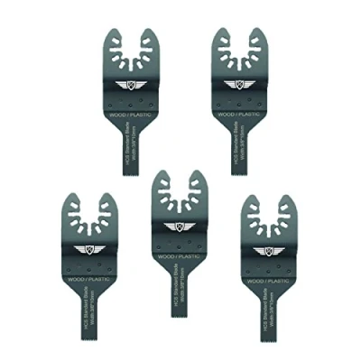 Immagine di 5 x 10 mm TopsTools FA10F_5 Lame da taglio per legno Fast Fit compatibili con Dewalt Stanley Black e Decker Bosch Fein (non StarLock) Makita Milwaukee Parkside Ryobi Worx (cambio rapido) Multi Tool