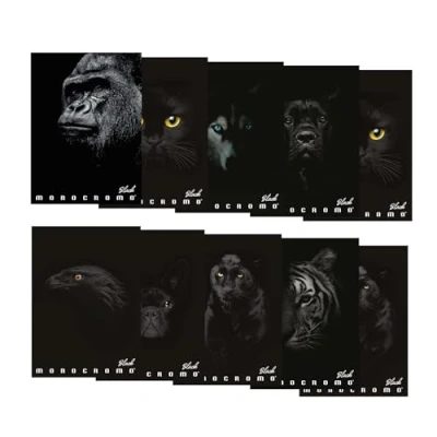 Immagine di Pigna Maxi Quaderno Monocromo Black 02303371R Rigatura 1R Confezione 10 quaderni ass.