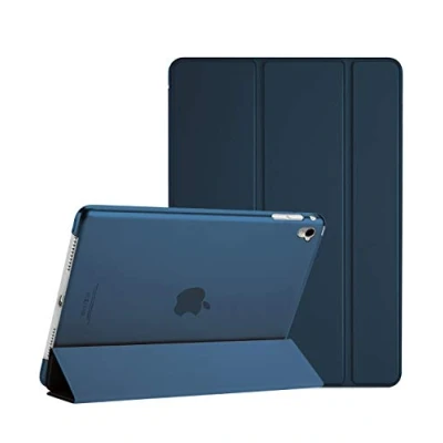 Immagine di ProCase Custodia per iPad Pro 9.7 Pollici, Smart Cover Ultra Sottile Leggero, Auto Sleep/Wake, Supporto con Retro Semi Trasparente Copertura 2016 (A1673 A1674 A1675) Blu Marino