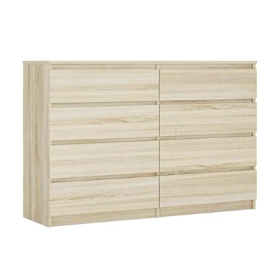Immagine di 3E 3xE living.com Cassettiera con 8 cassetti 138 cm, Colore: Quercia sonoma, L: P: 39 A: 102 cm